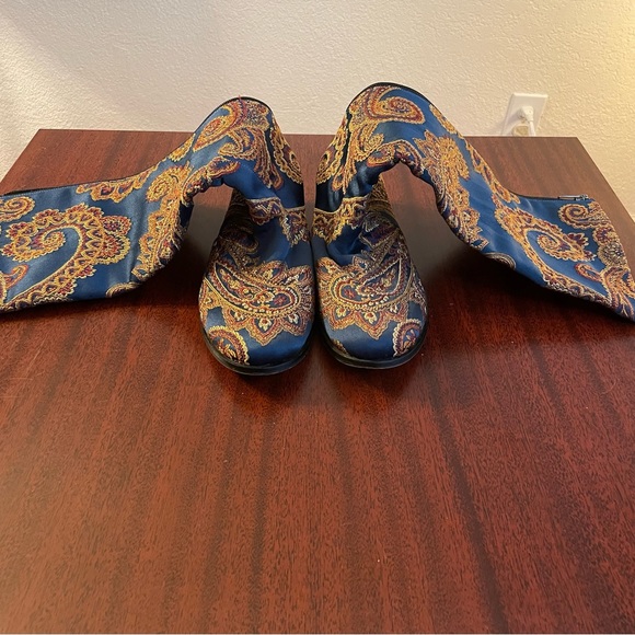 Suzani Satin Embroidered Boho Riding Boots - Picture 4 of 7